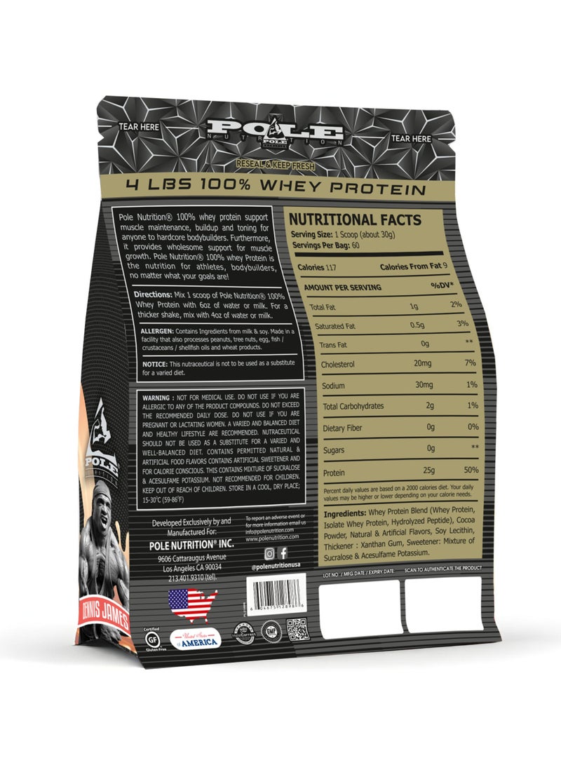 POLE NUTRITION بروتين مصل اللبن 100% 4 رطل (1.81 كجم) - مشروب بروتين عالي مع صفر سكر (موز أمريكي مقسم) - Image 2